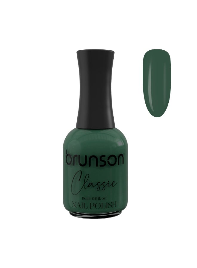Brunson Classic Nail Polish 18ml Fast Dry Nail Lacquer Nail Harderner Normal Polish Glossy Gel Effect Quick Air Dry Long-Lasting Natural Nail Enamel Salon Quality Manicure Pedicure Regular Polish - Image 1